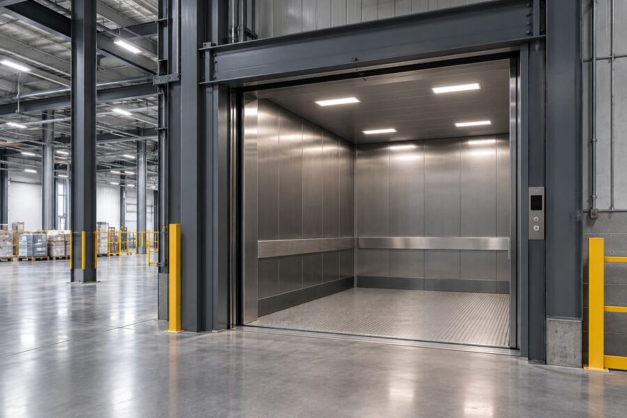 Distribution center with freight platforms